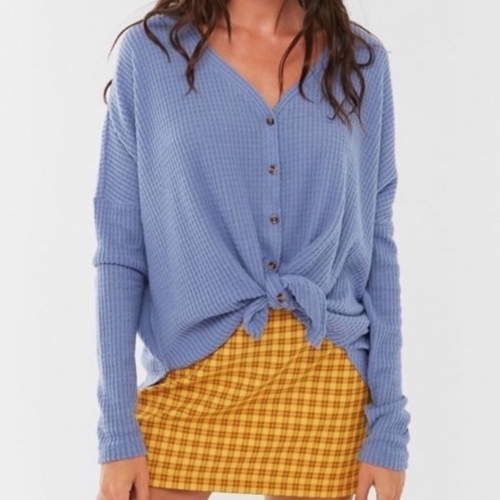 Out from under Urban Outfitters waffle knit button down blouse cardigan Medium